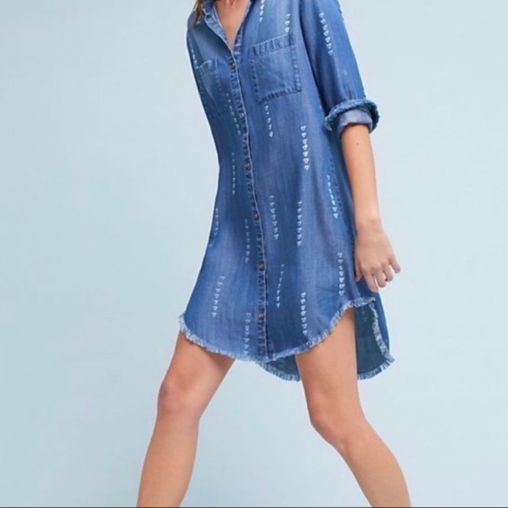 Anthro Cloth & Stone Chambray Tunic Dress size XL